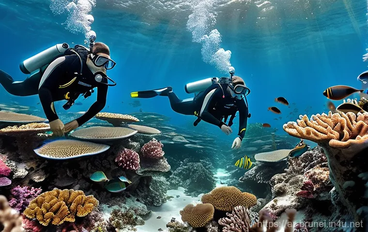 브루나이의 해양 생태계 - **Prompt:** An intriguing dive site in Brunei, featuring a blend of human history and marine life. D... 브루나이의 해양 생태계 - **Prompt:** An intriguing dive site in Brunei, featuring a blend of human history and marine life. D...