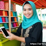 브루나이의 젊은 세대 트렌드 - **Dynamic Bruneian Digital Entrepreneur Showcasing Heritage:**
A vibrant, medium shot of a young...